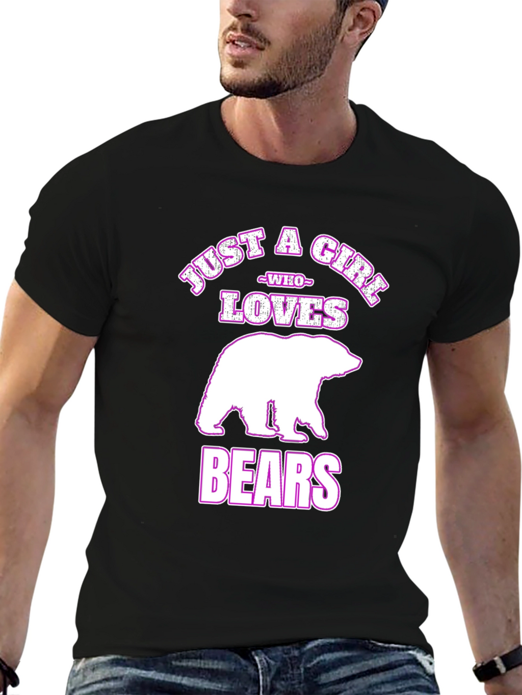 Just A Girl Who Loves Bears Black T-Shirt