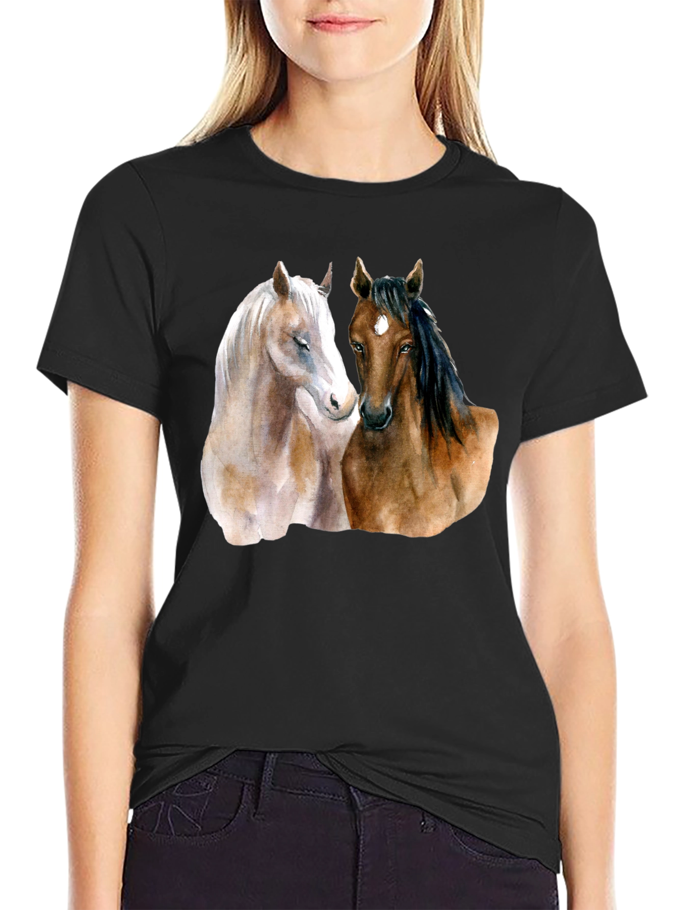 Horse Lovers T-Shirt: Artistic Equestrian Design