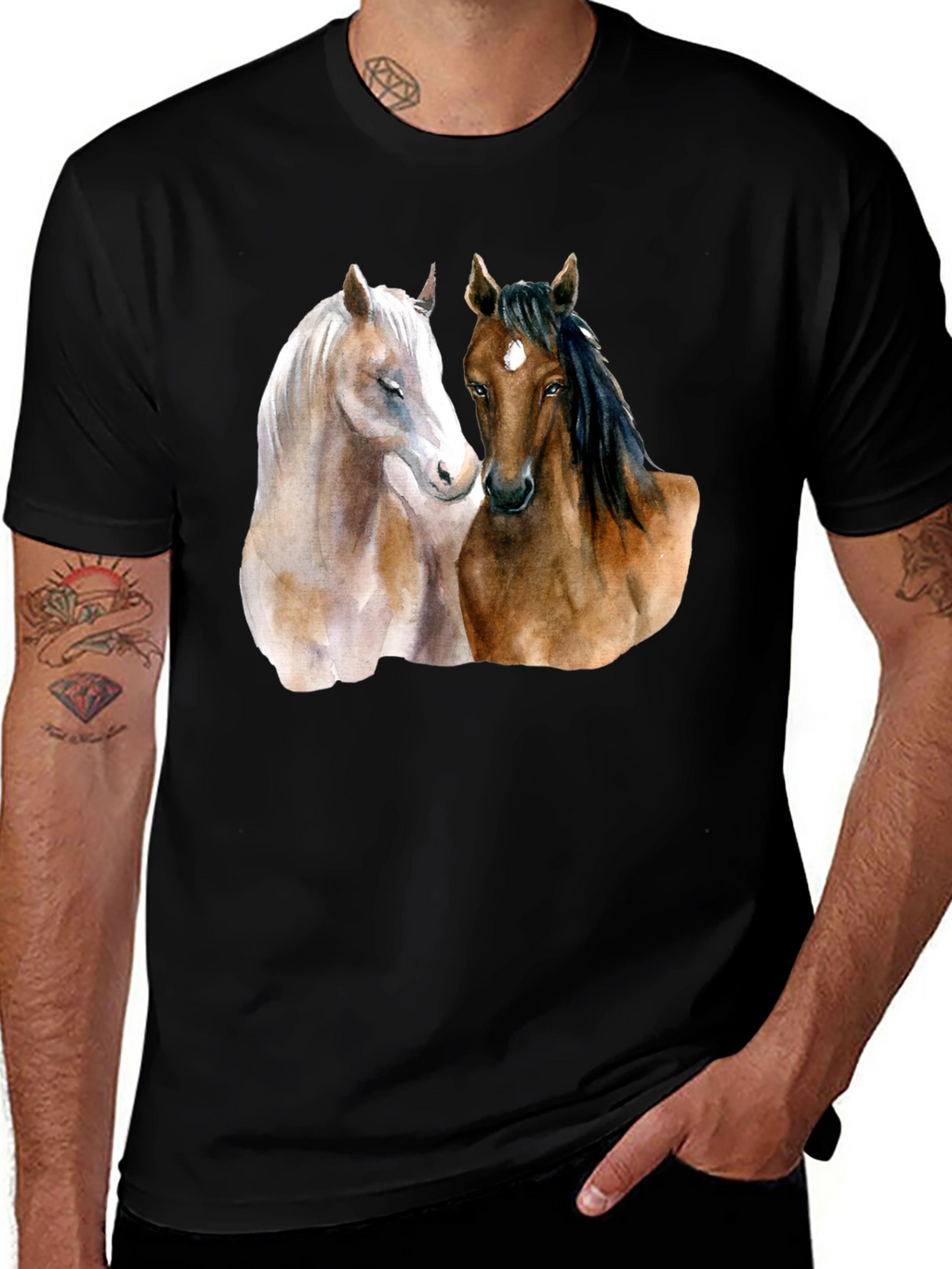 Horse Lovers T-Shirt: Artistic Equestrian Design