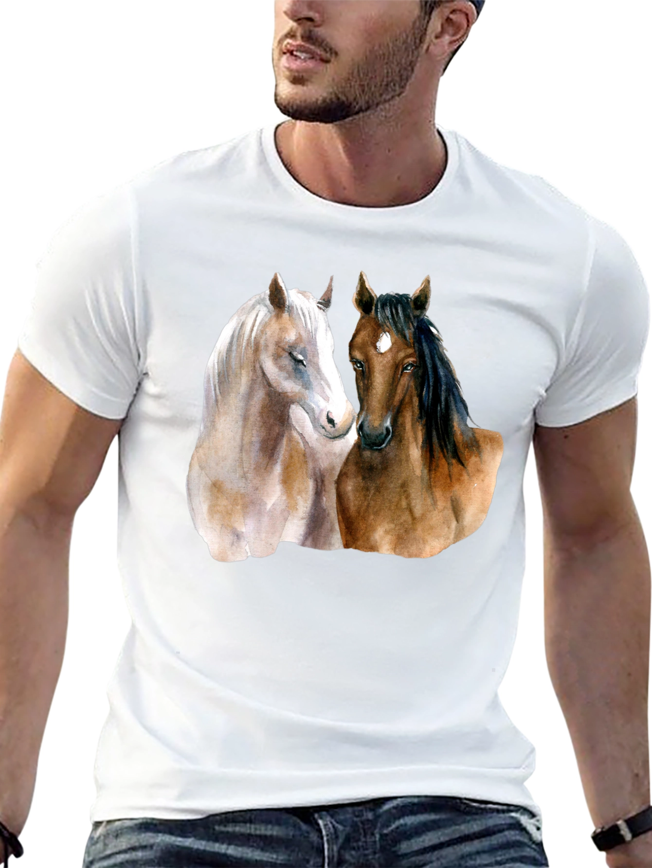 Horse Lovers T-Shirt: Artistic Equestrian Design