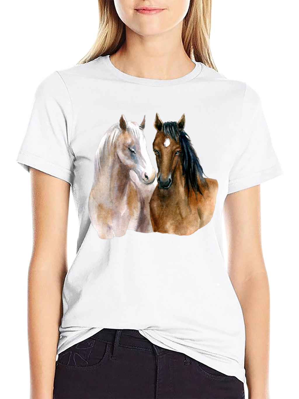 Horse Lovers T-Shirt: Artistic Equestrian Design