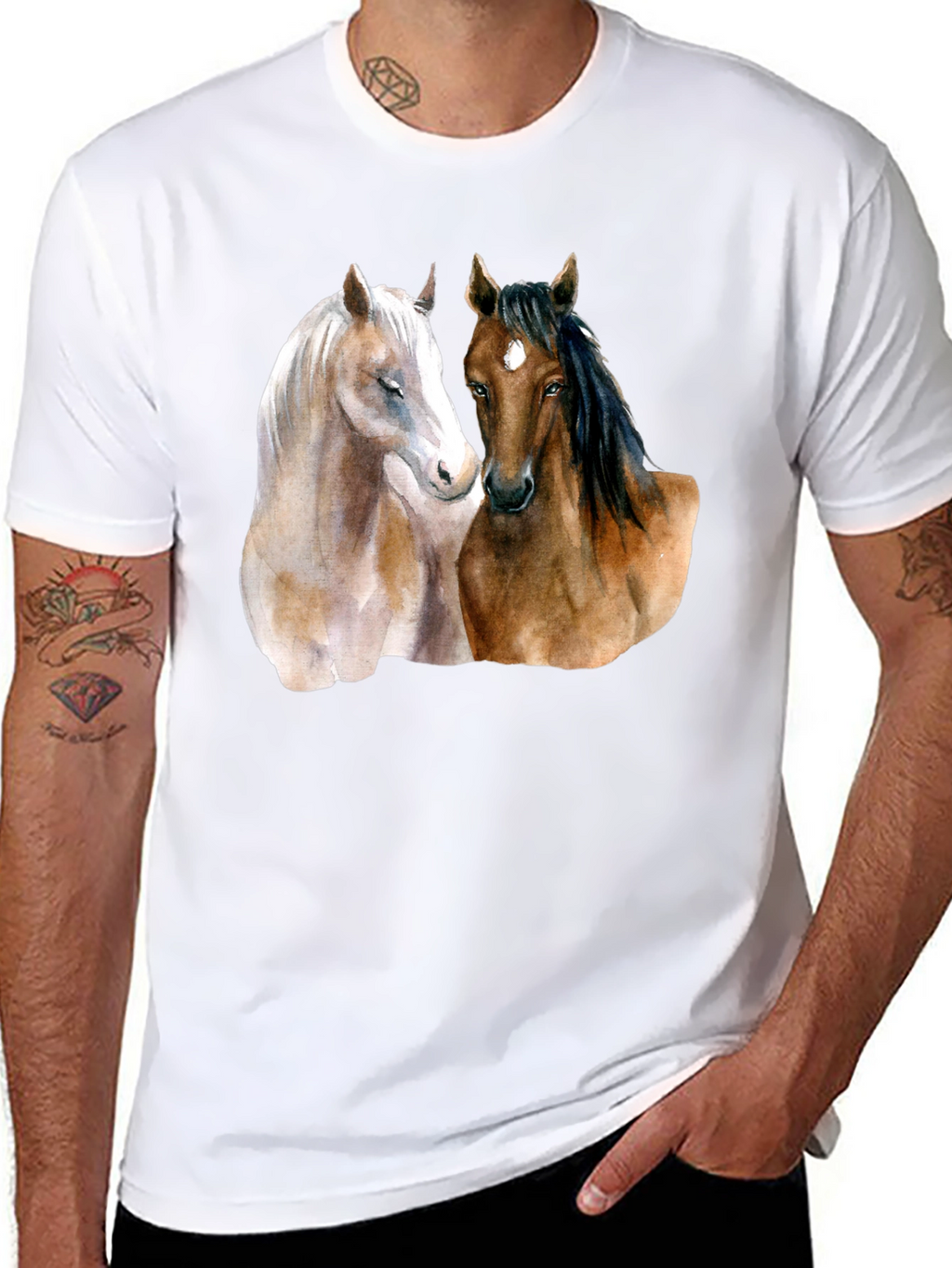 Horse Lovers T-Shirt: Artistic Equestrian Design