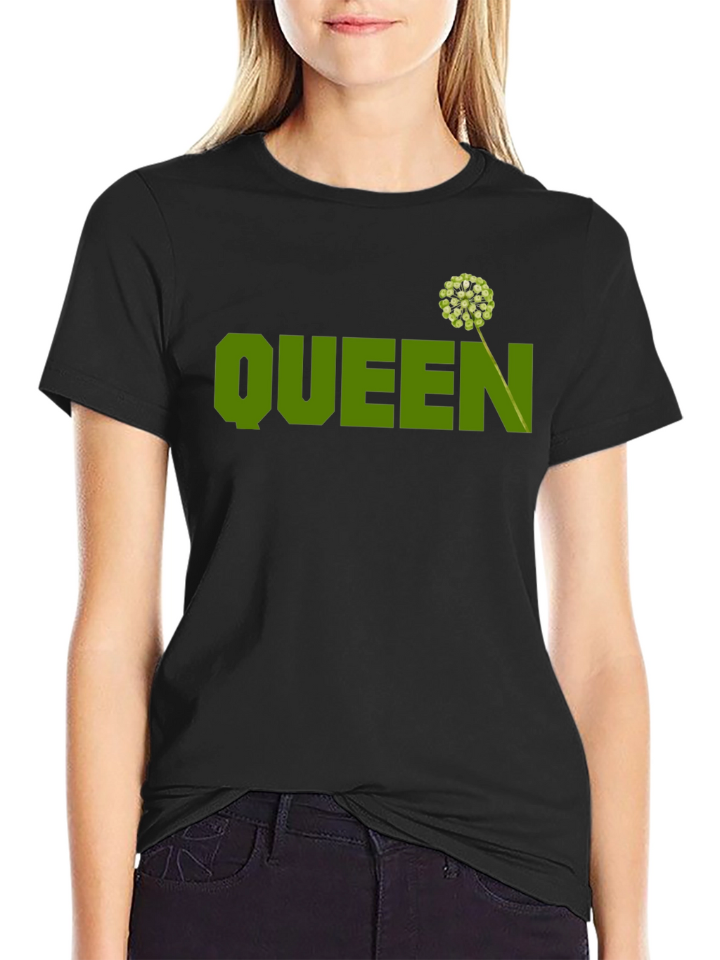 Queen T-Shirt - Black with Green Graphic