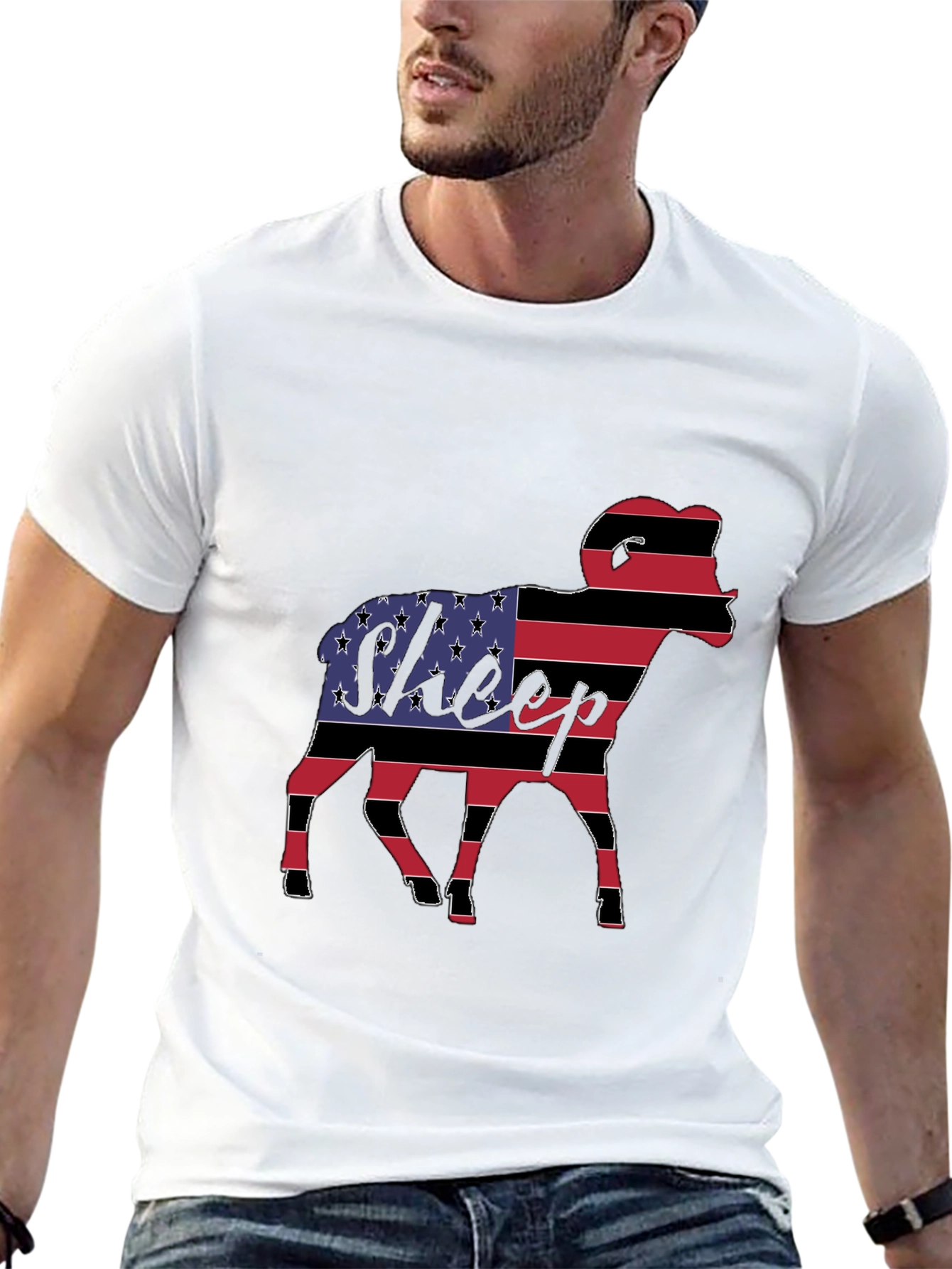 American Flag Sheep Graphic Tee