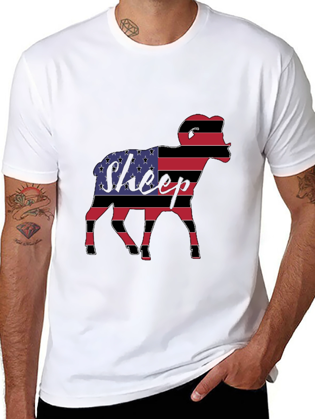 American Flag Sheep Graphic Tee