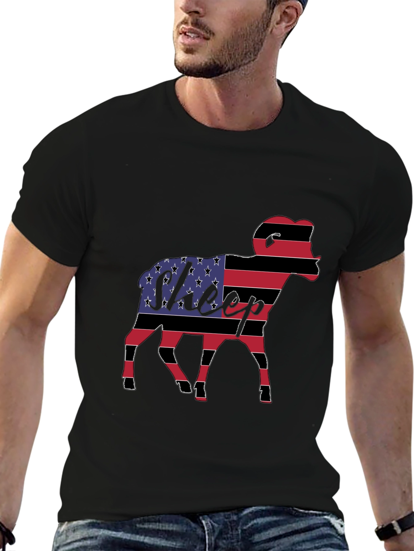 American Flag Sheep Graphic Tee