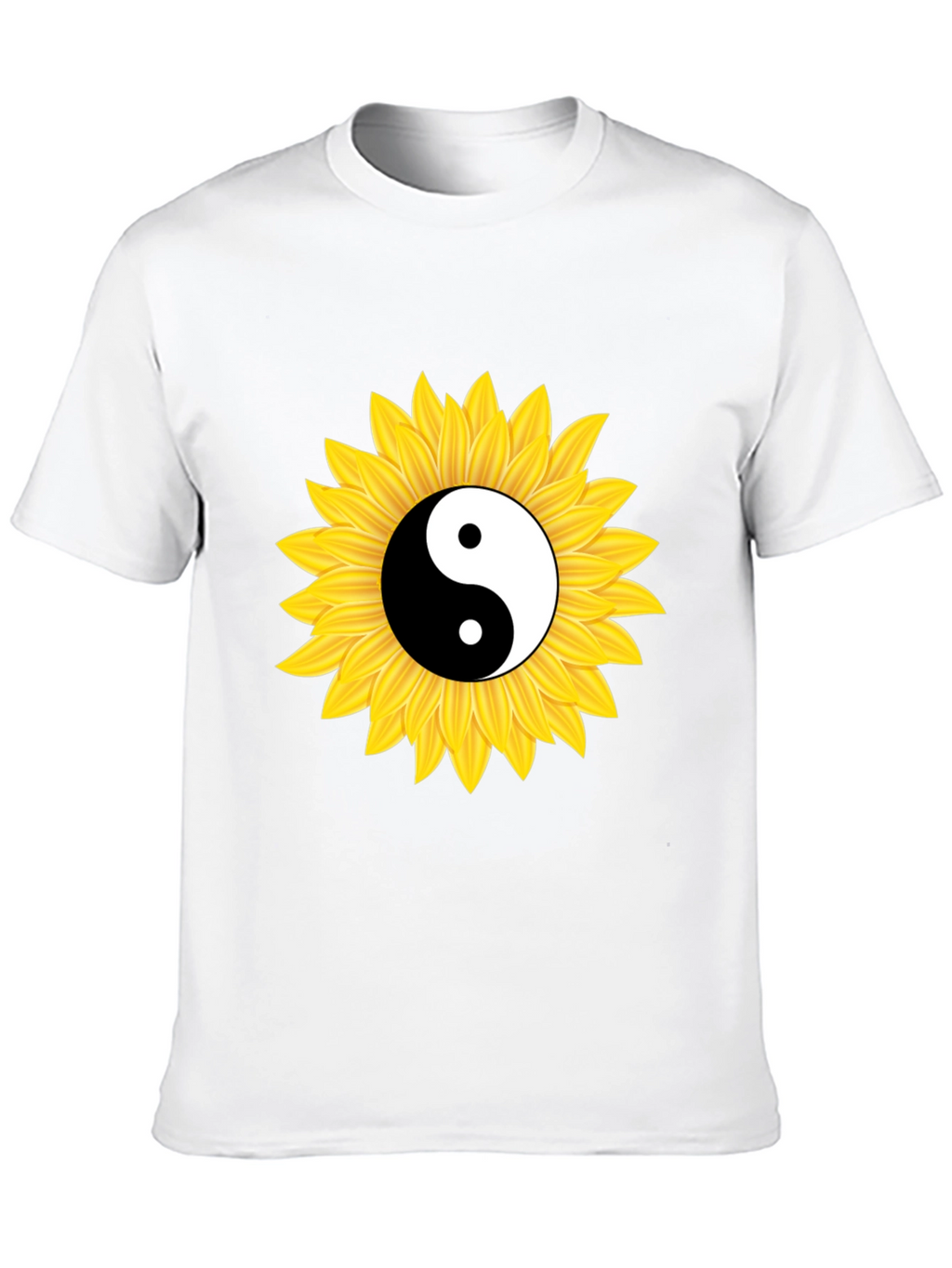 Yin Yang Sunflower Black T-Shirt