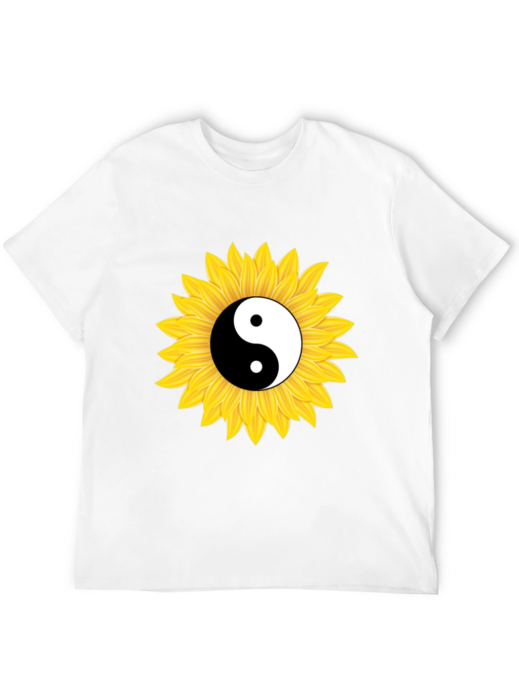 Yin Yang Sunflower Black T-Shirt