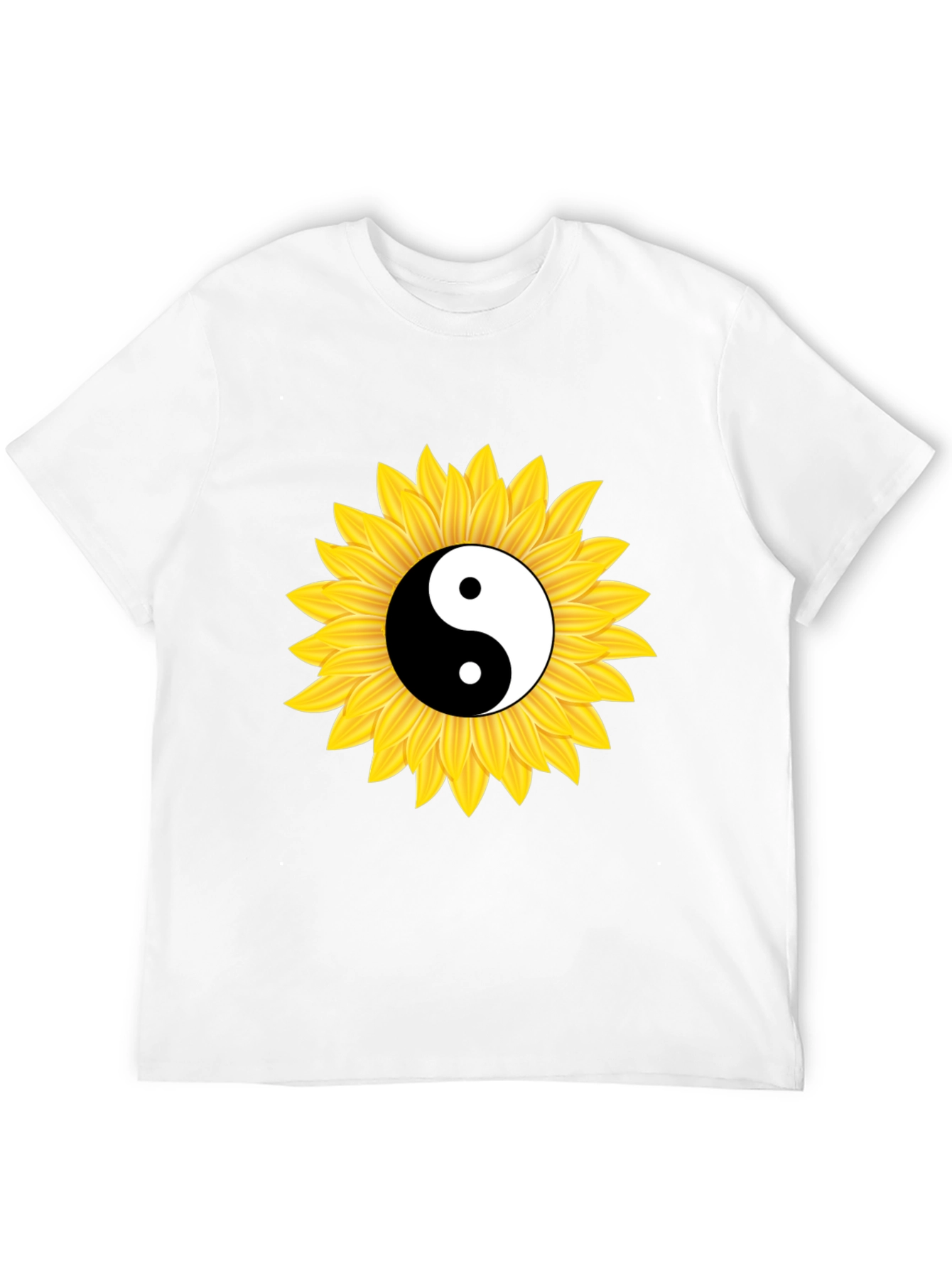 Yin Yang Sunflower Black T-Shirt