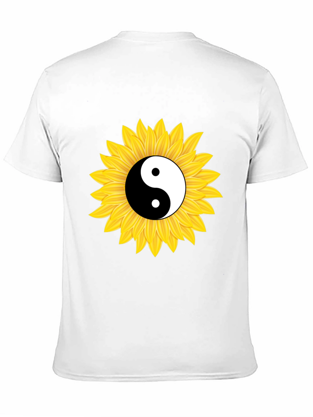 Yin Yang Sunflower Black T-Shirt