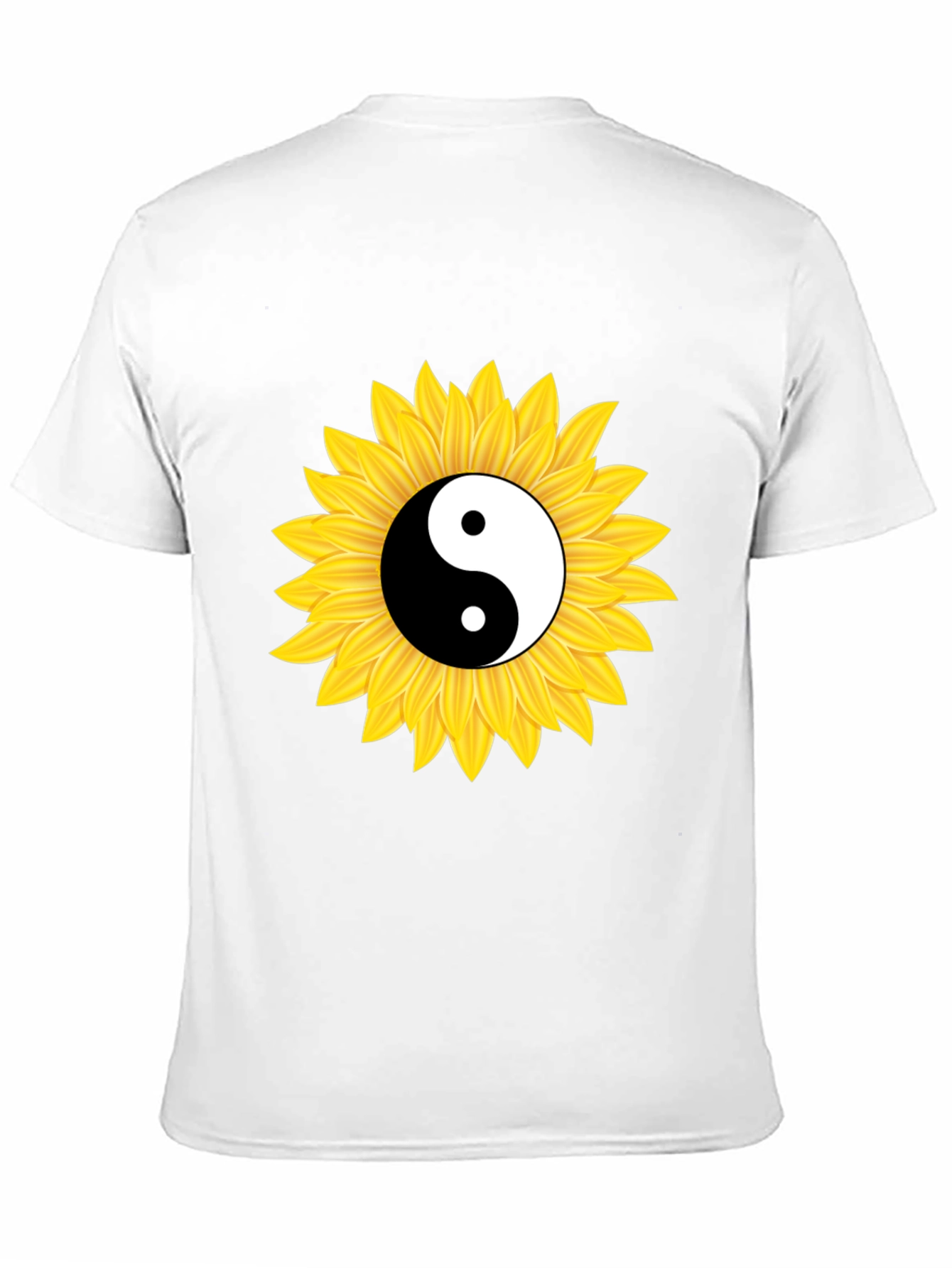 Yin Yang Sunflower Black T-Shirt