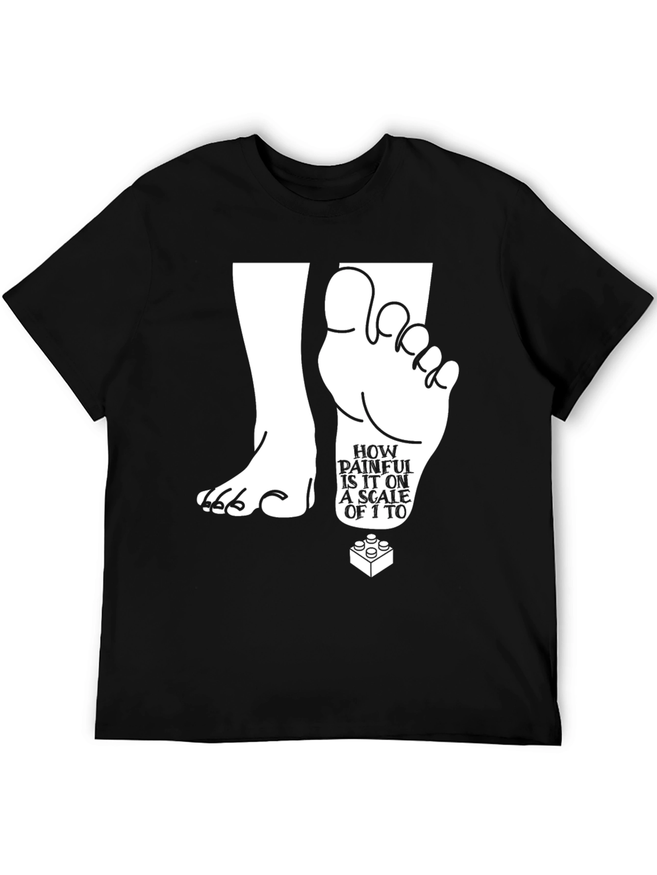 Painful LEGO Brick T-Shirt - Scale of 1 to Ouch!
