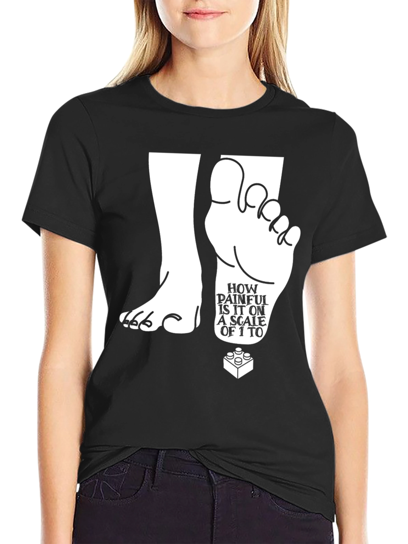 Painful LEGO Brick T-Shirt - Scale of 1 to Ouch!