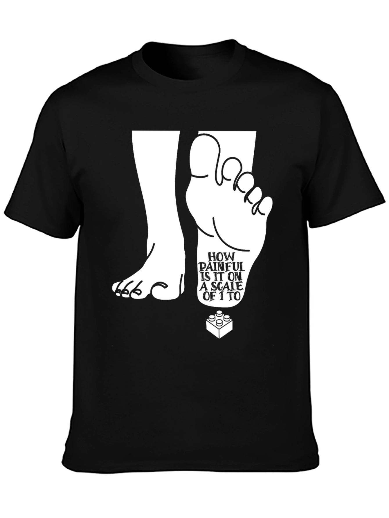 Painful LEGO Brick T-Shirt - Scale of 1 to Ouch!