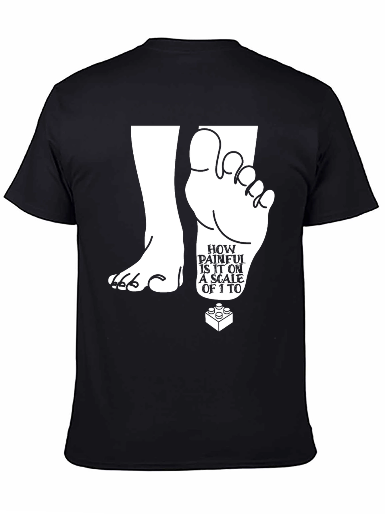 Painful LEGO Brick T-Shirt - Scale of 1 to Ouch!