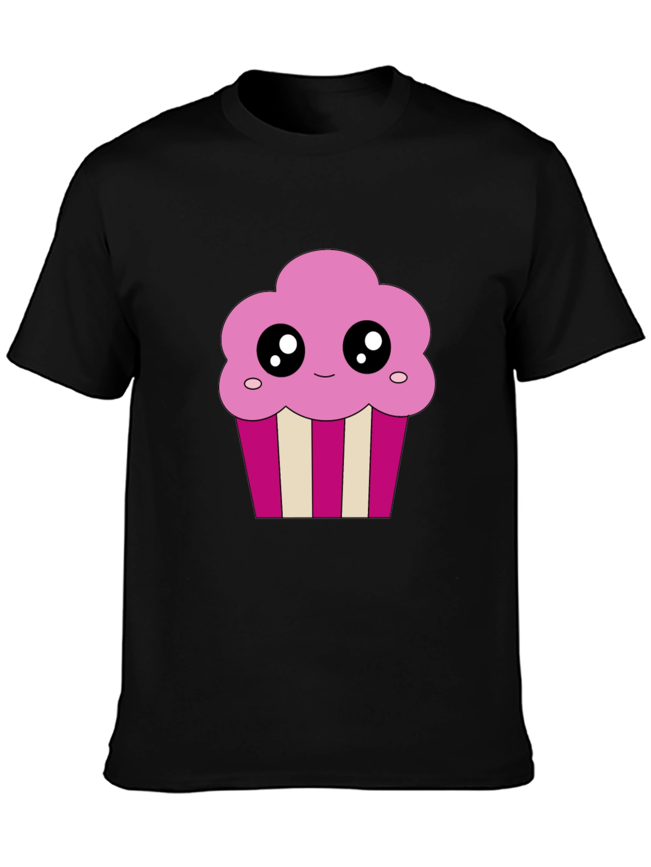 Cute Cupcake Graphic Black T-Shirt