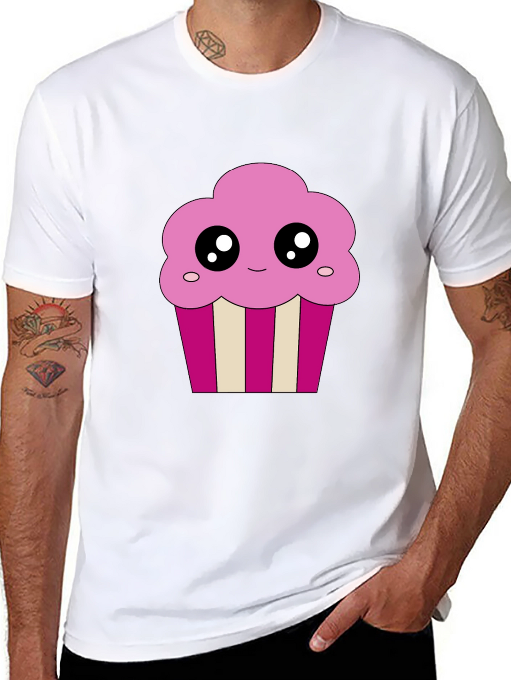 Cute Cupcake Graphic Black T-Shirt