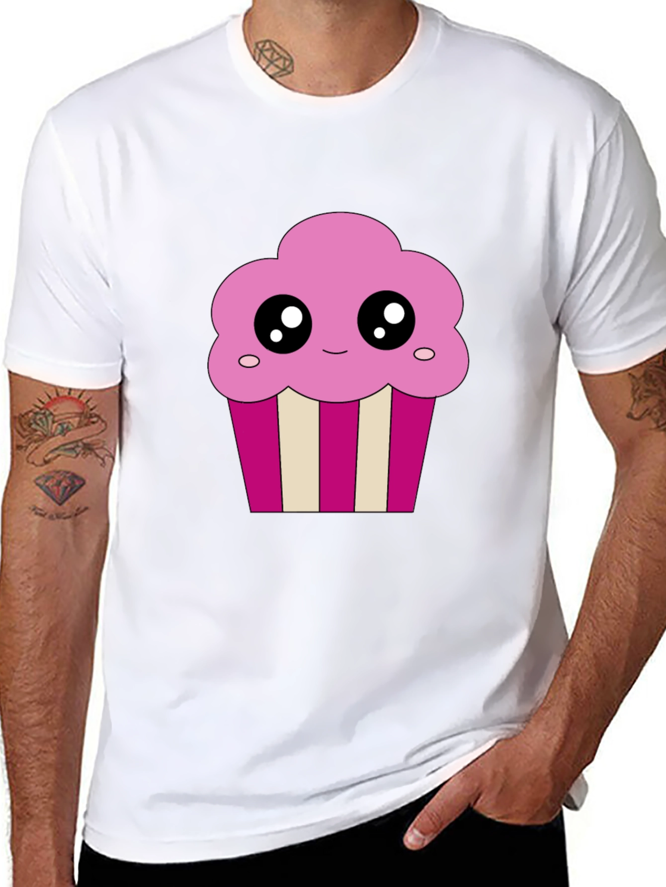 Cute Cupcake Graphic Black T-Shirt
