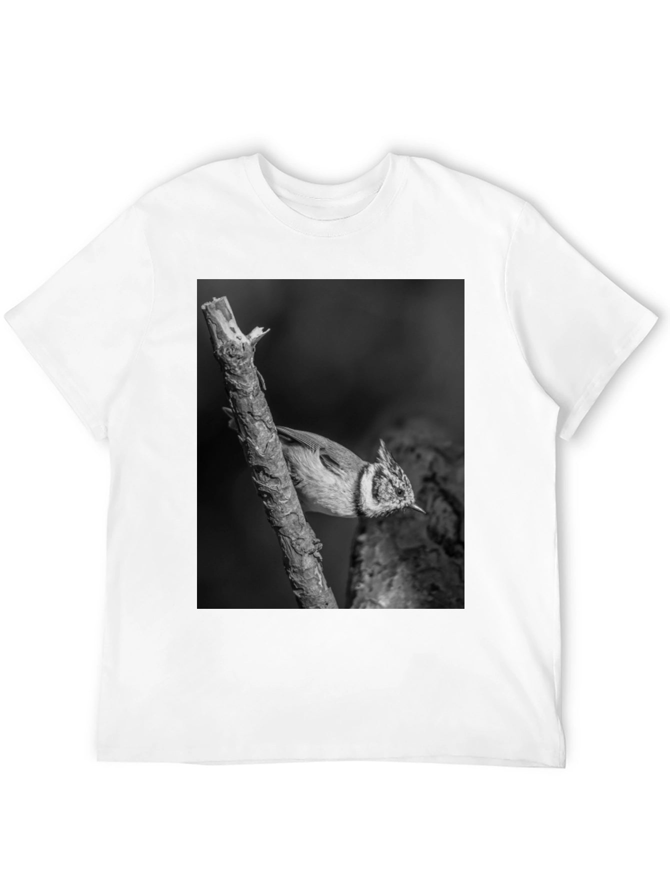Bird on Branch Black T-Shirt
