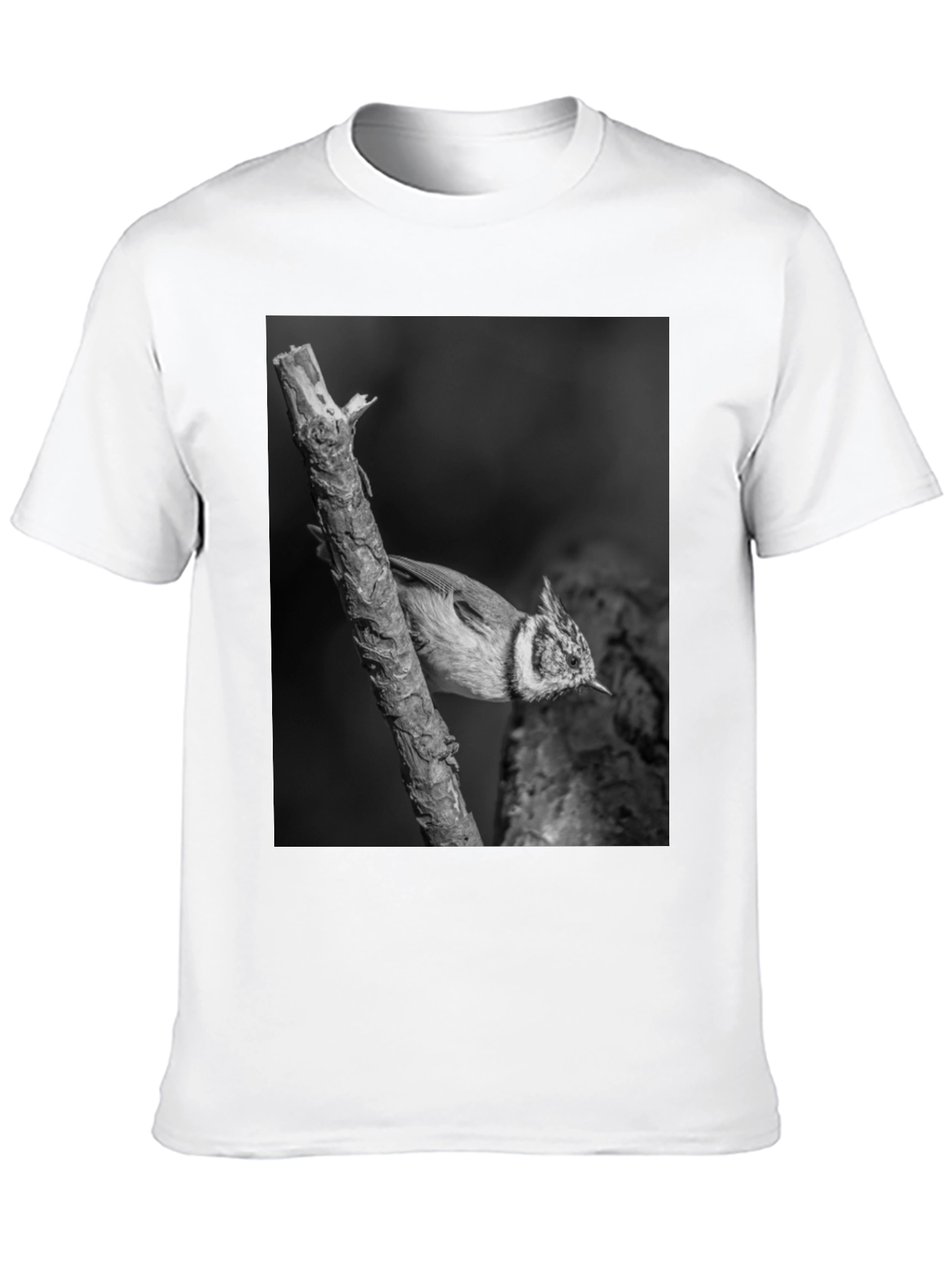 Bird on Branch Black T-Shirt