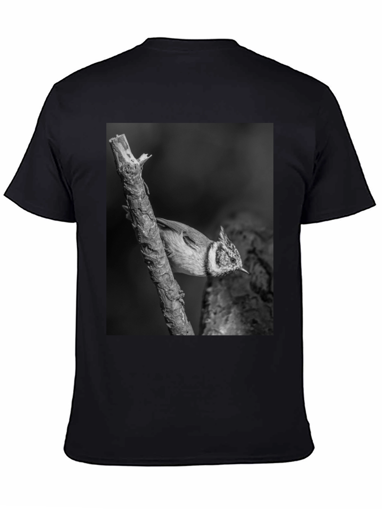Bird on Branch Black T-Shirt