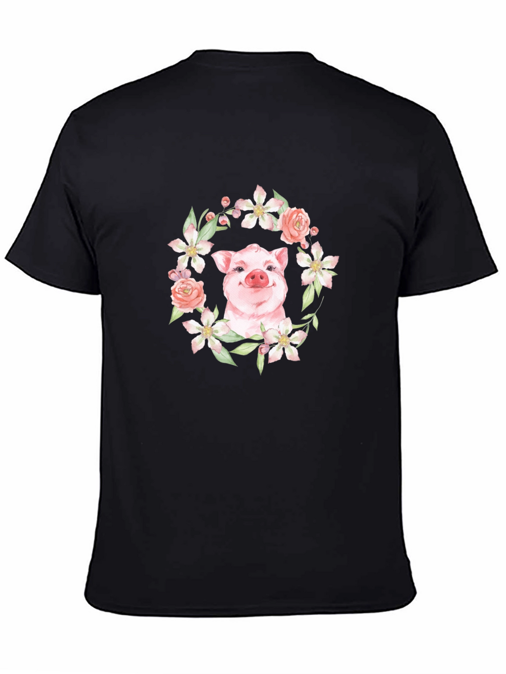 Floral Pig Graphic Tee - Unique Print Design