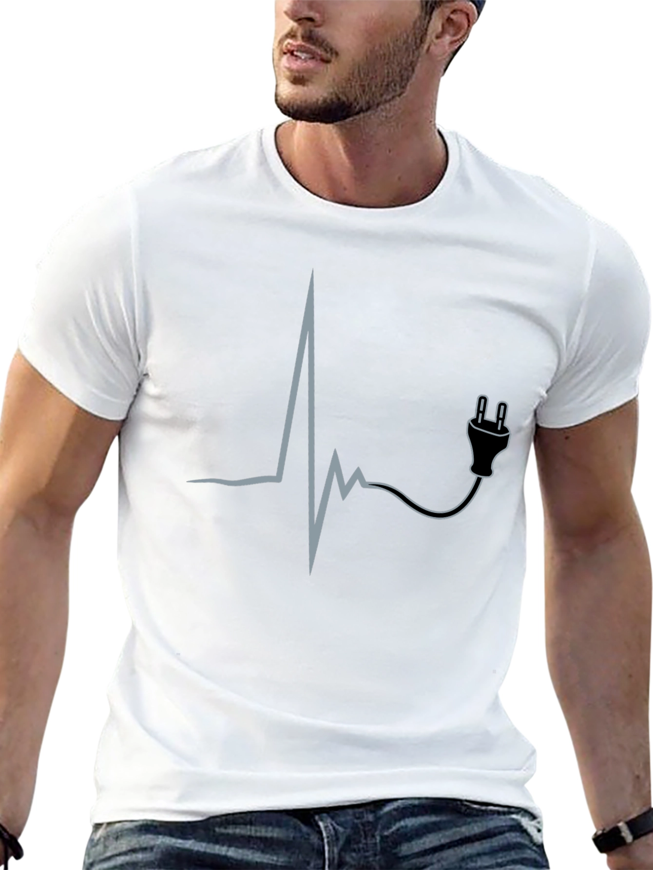 Electric Heartbeat T-Shirt - Black
