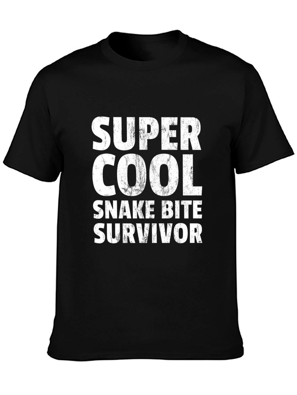 Super Cool Snake Bite Survivor Black T-Shirt
