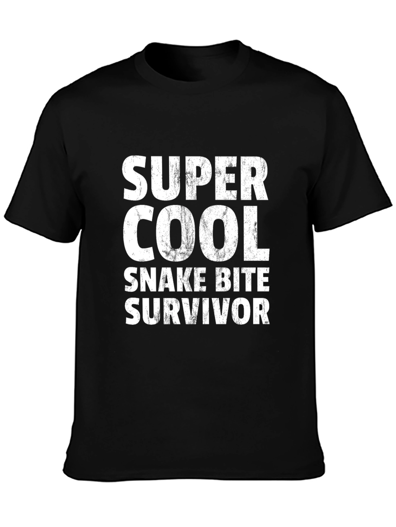 Super Cool Snake Bite Survivor Black T-Shirt