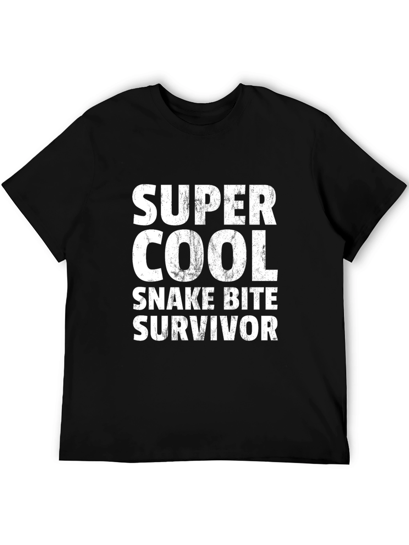 Super Cool Snake Bite Survivor Black T-Shirt