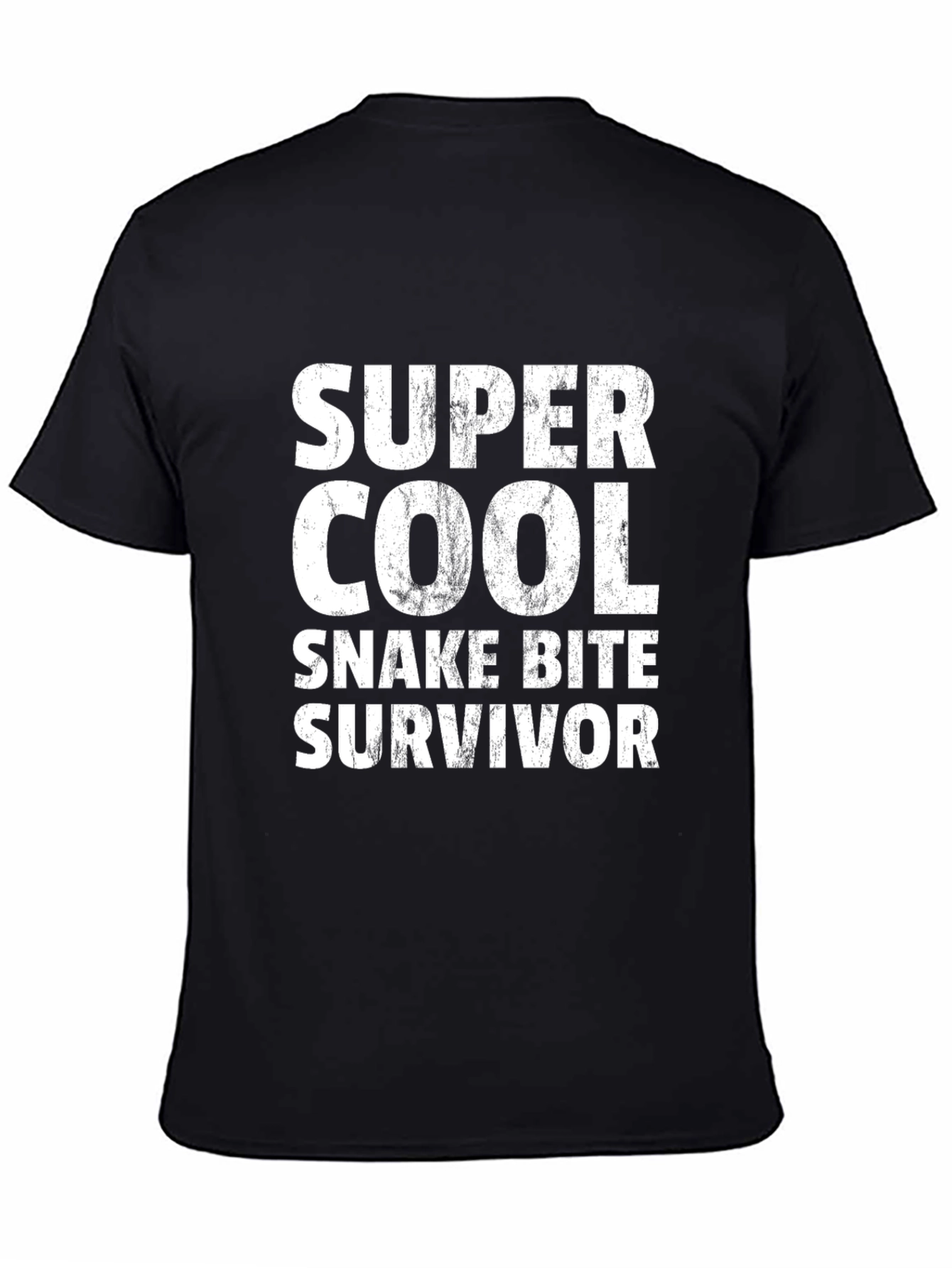 Super Cool Snake Bite Survivor Black T-Shirt