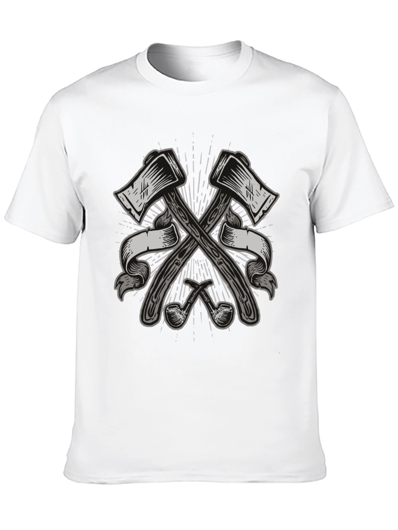 Axe & Pipe Graphic Black T-Shirt