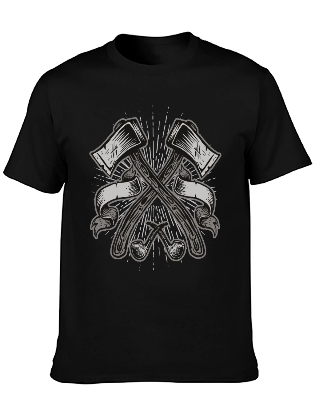 Axe & Pipe Graphic Black T-Shirt