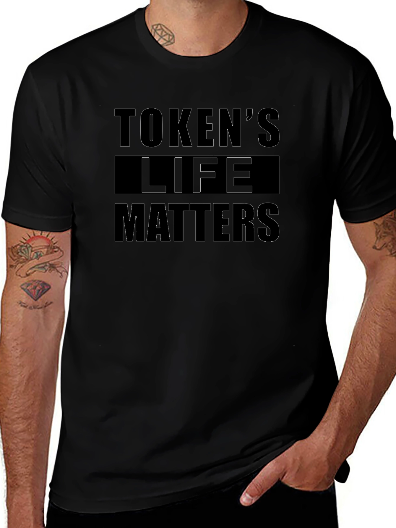 Tokens Life Matters Graphic Tee - Black Cotton T-Shirt