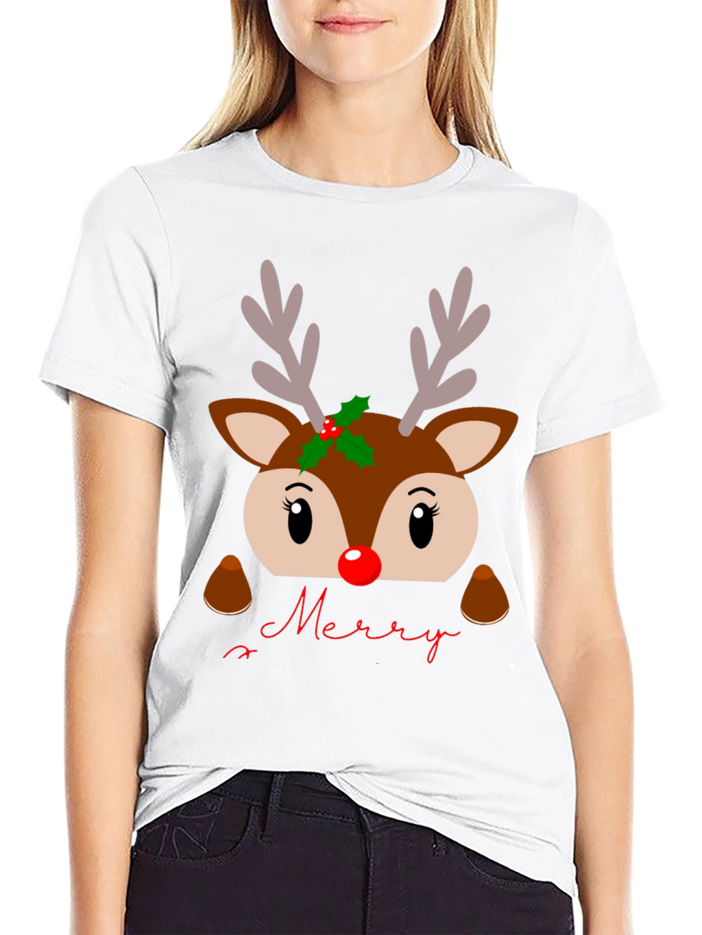 Festive Reindeer Merry Christmas T-Shirt