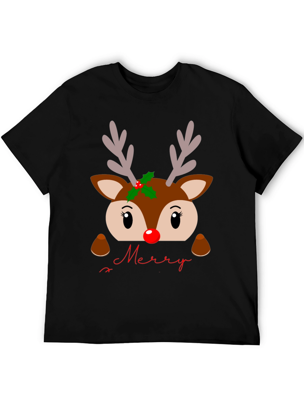 Festive Reindeer Merry Christmas T-Shirt