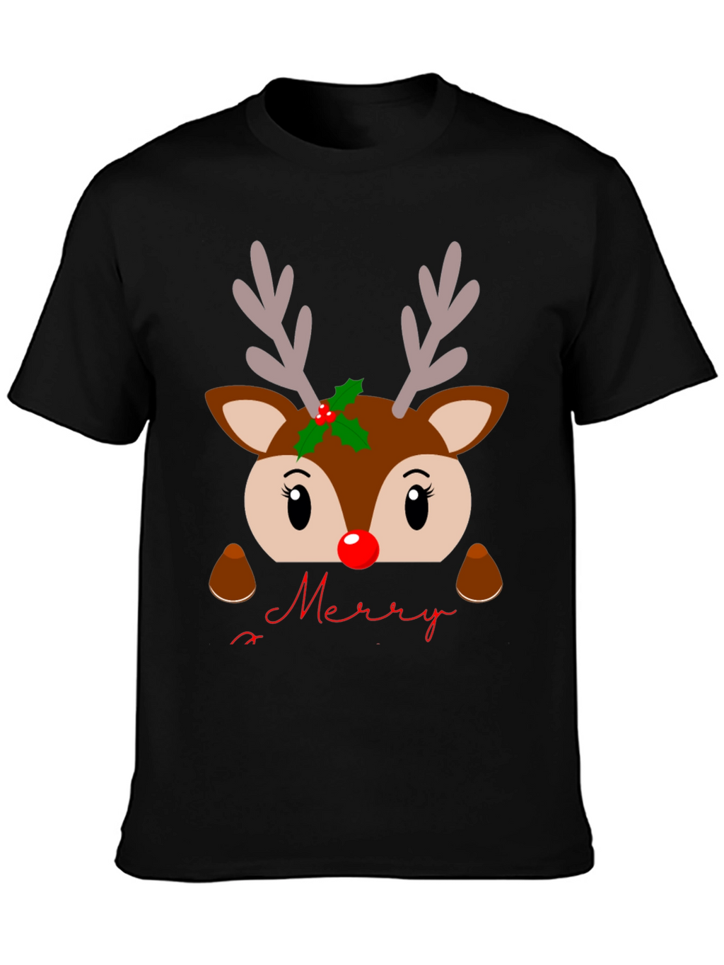 Festive Reindeer Merry Christmas T-Shirt