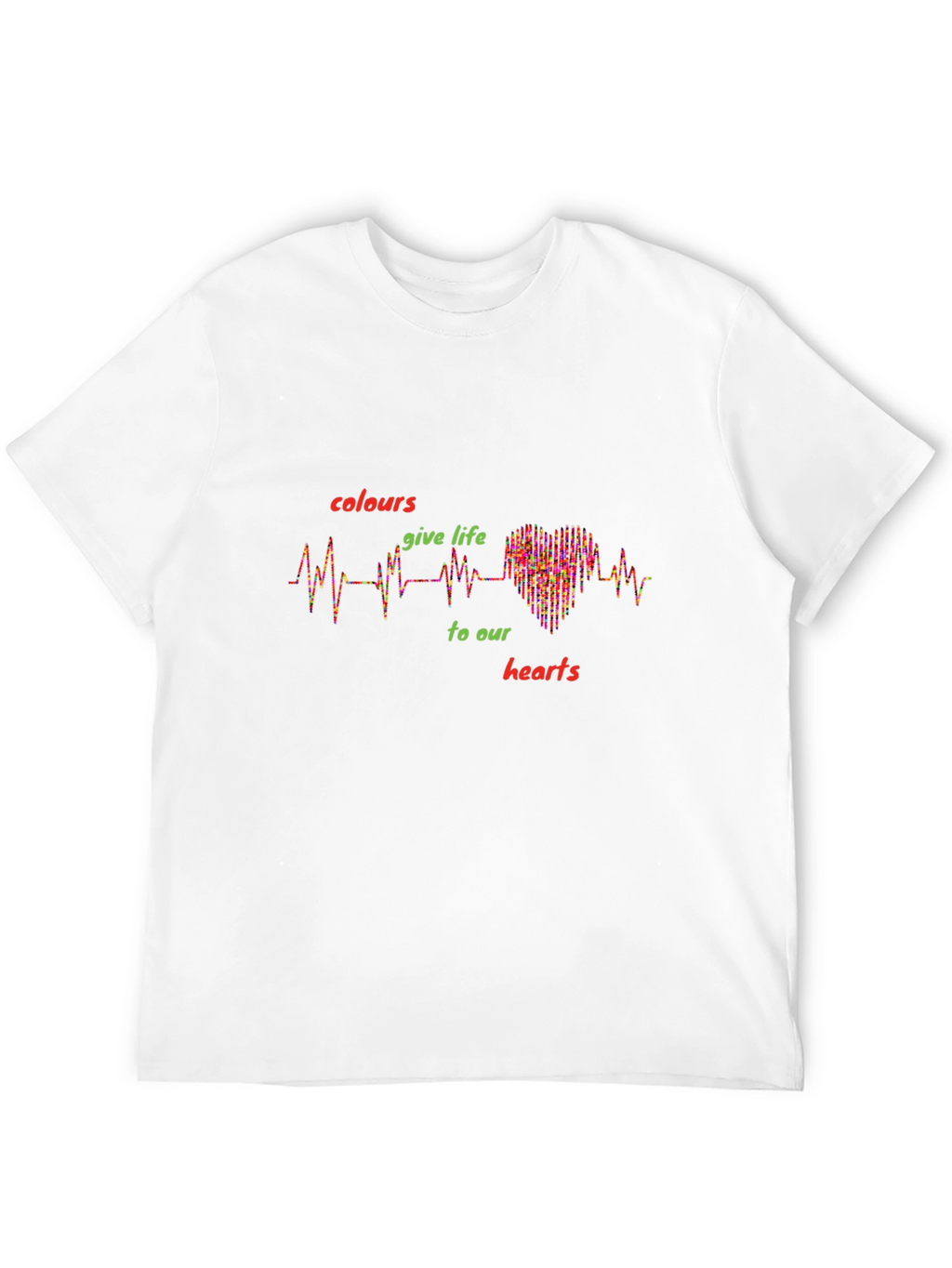 Colorful Heartbeat Graphic T-Shirt