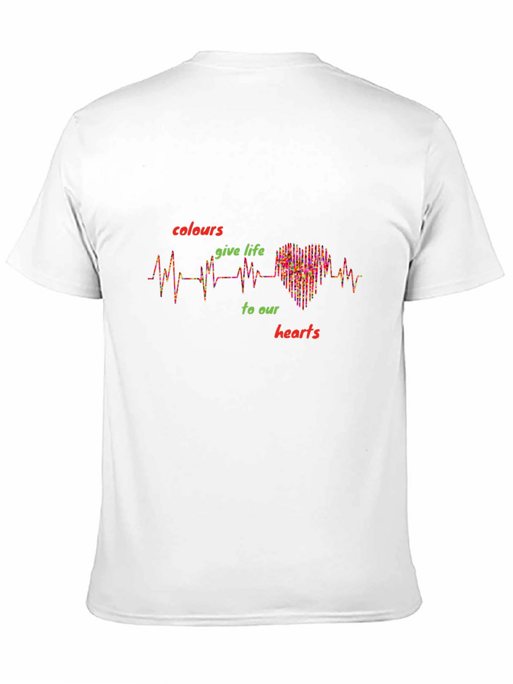 Colorful Heartbeat Graphic T-Shirt