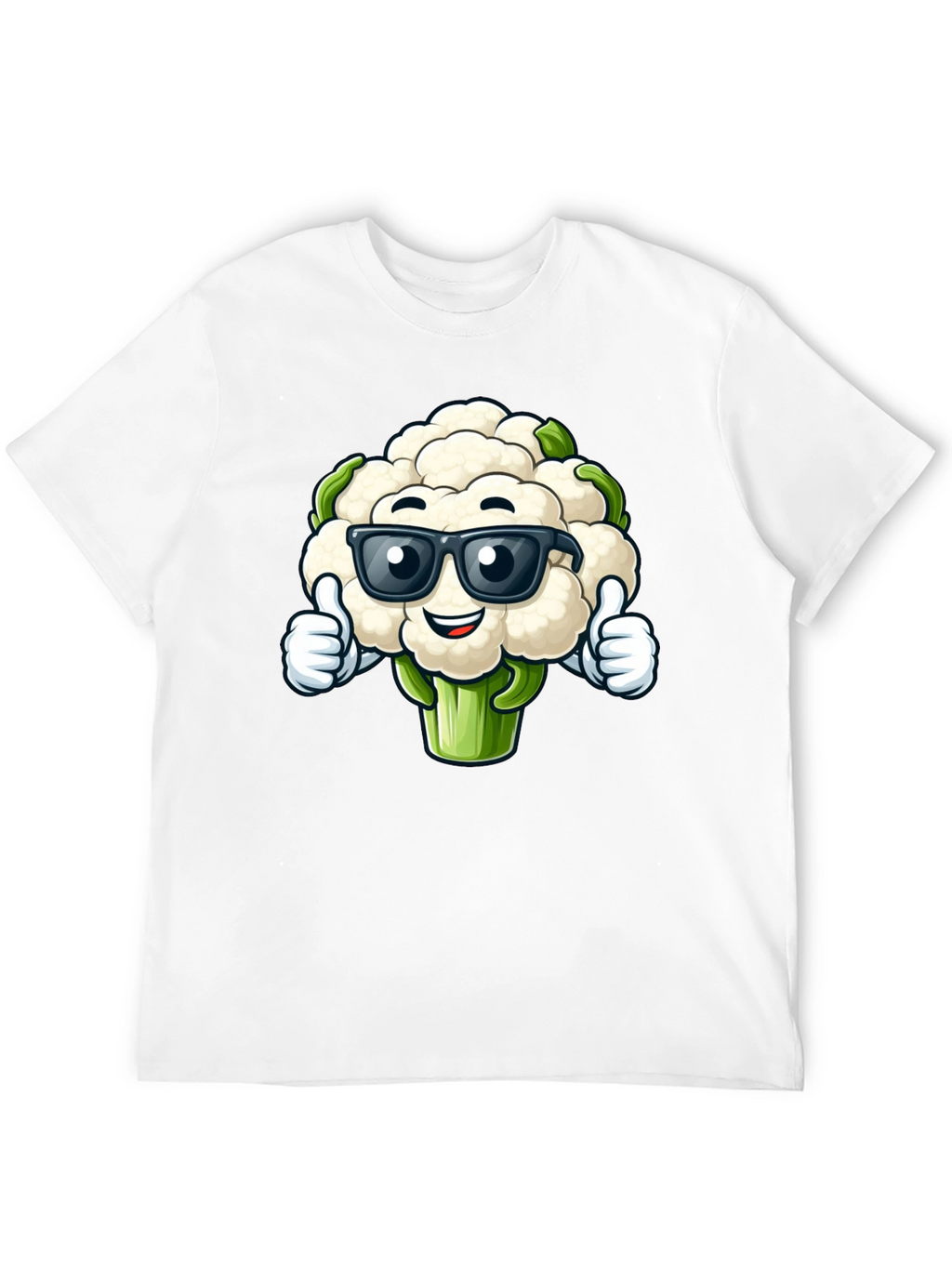 Cool Cauliflower Graphic Tee - Black Cotton