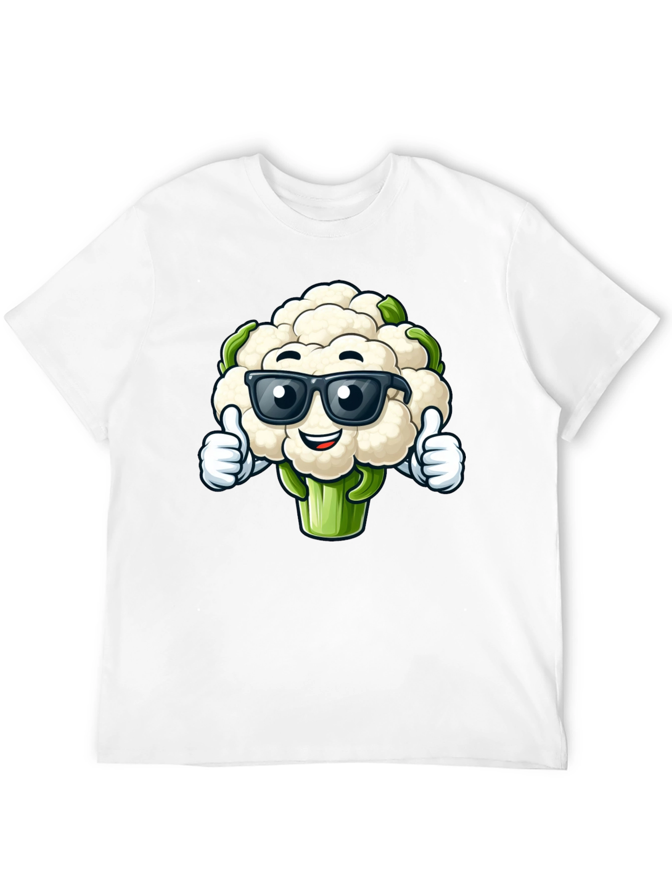 Cool Cauliflower Graphic Tee - Black Cotton