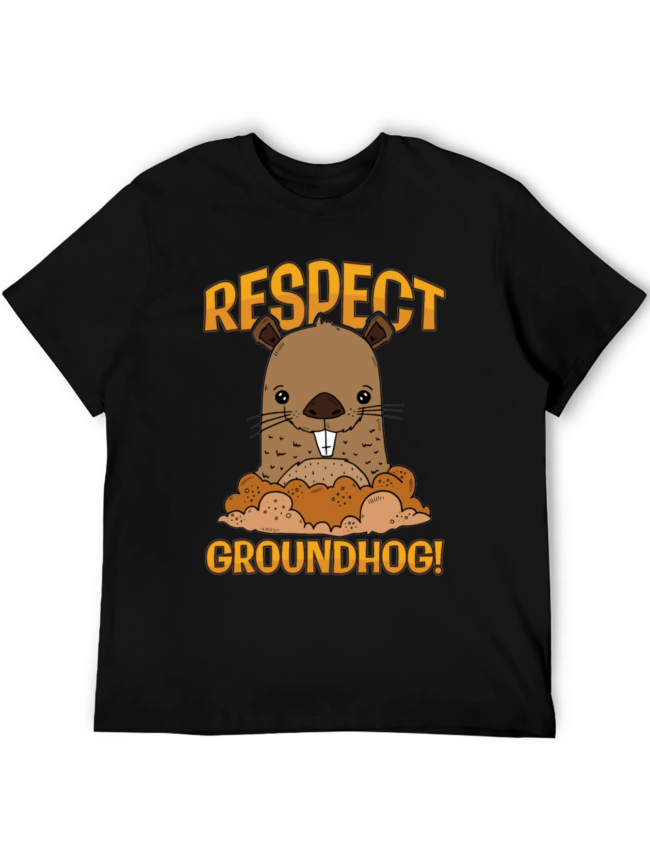 Respect Groundhog Funny Graphic T-Shirt