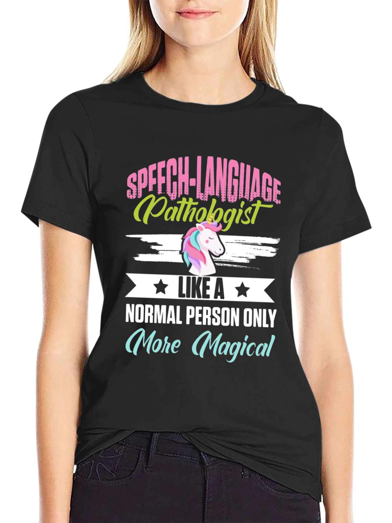 Speech Language Pathologist Magical Unicorn Graphic Tee