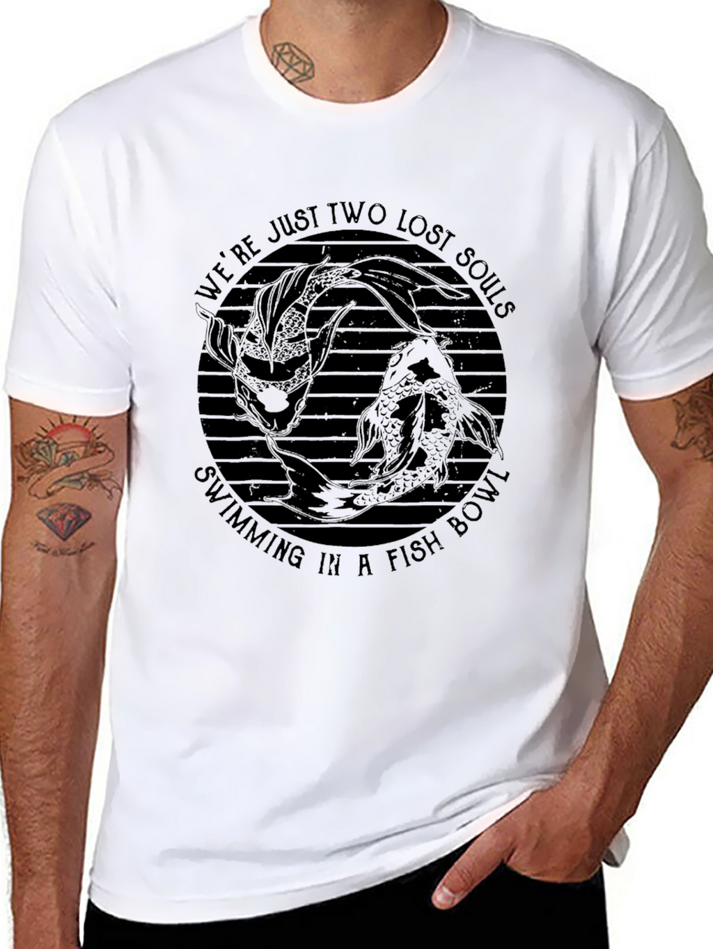Lost Souls Fish Bowl Graphic T-Shirt - Black