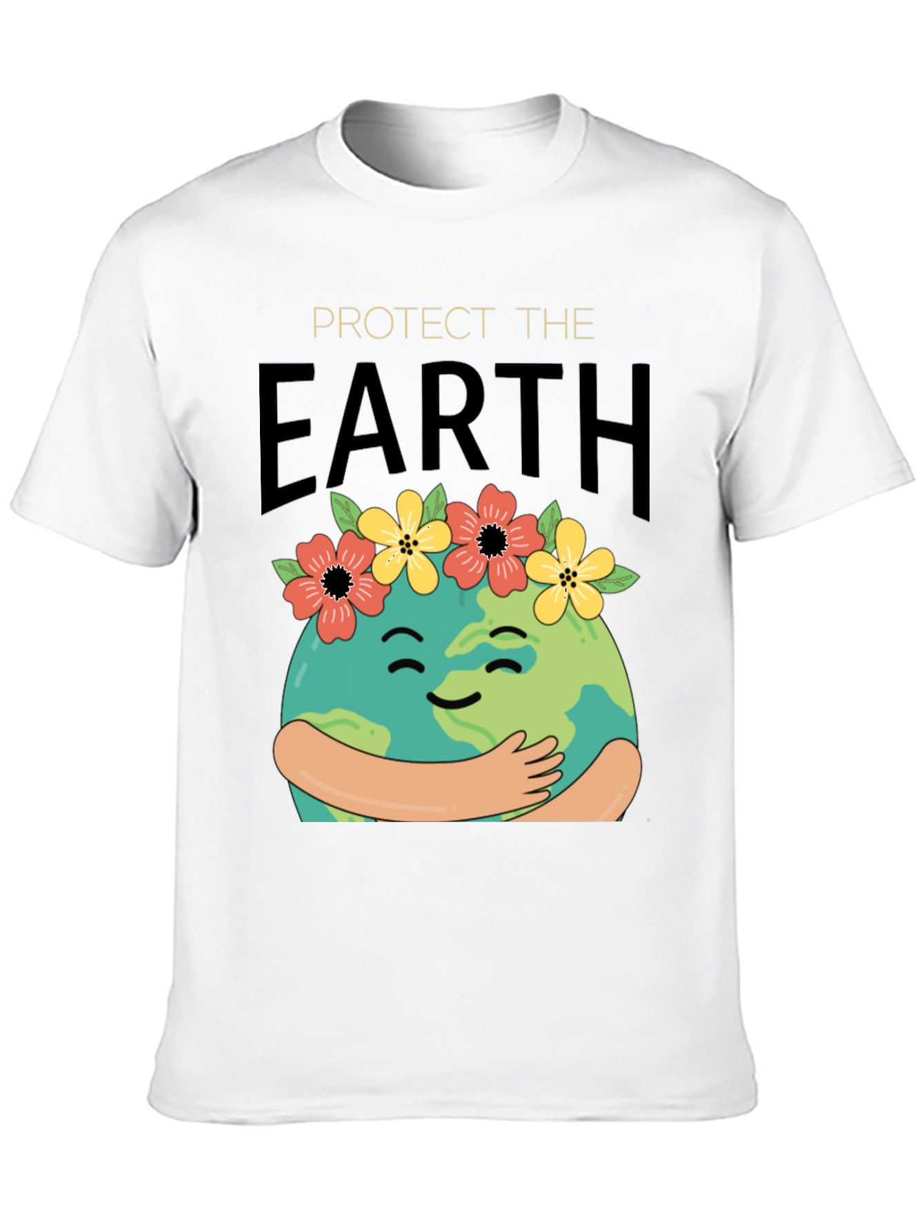Protect The Earth T-Shirt - Hugging Globe