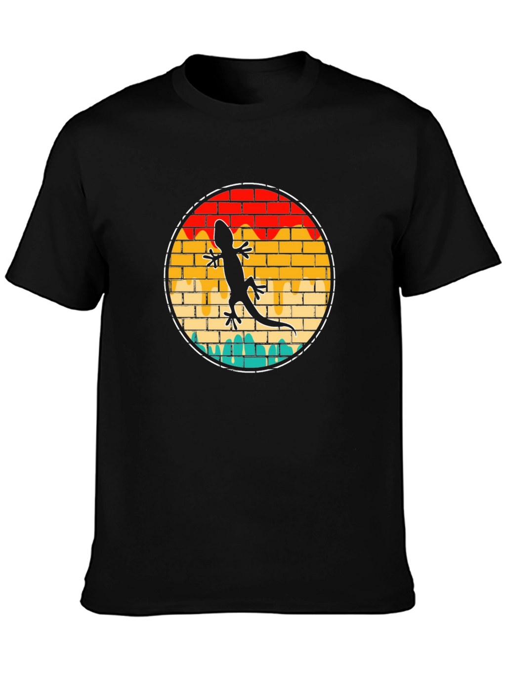 Lizard Brick Wall Circle T-Shirt