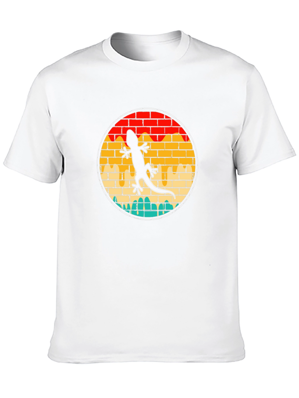 Lizard Brick Wall Circle T-Shirt