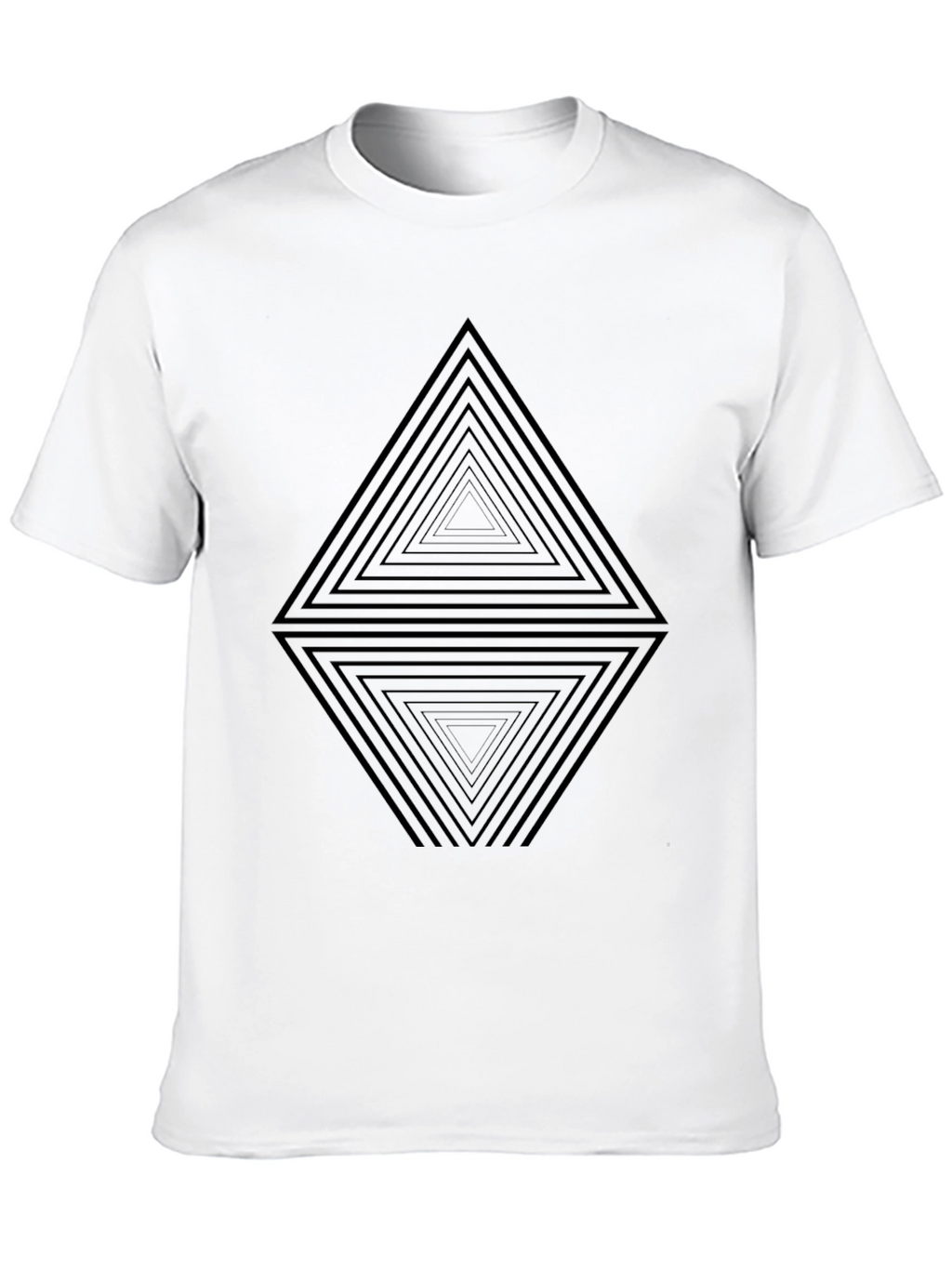 Geometric Triangle Illusion Black T-Shirt