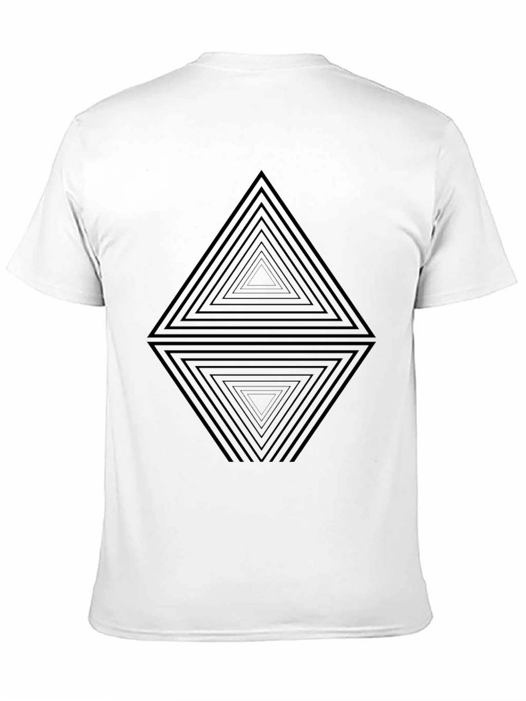 Geometric Triangle Illusion Black T-Shirt