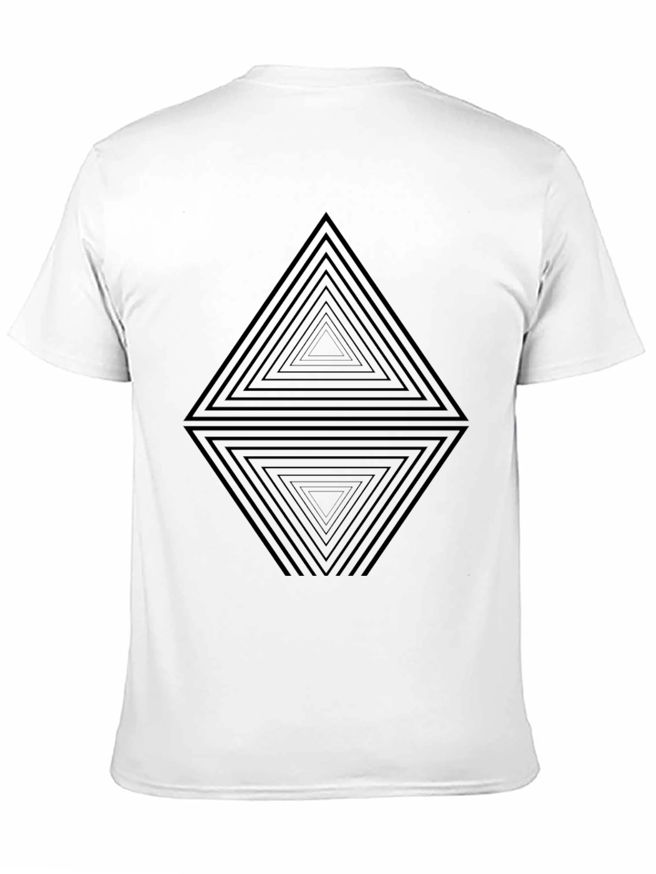 Geometric Triangle Illusion Black T-Shirt